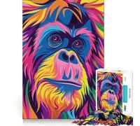 Rompecabezas Abstracto Plano de orangután de 1000 Piezas para Adolescentes Juego Mental Juguete para el hogar Corte preciso (38x26cm)
