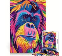 Rompecabezas Abstracto Plano de orangután de 1000 Piezas para Adolescentes Rompecabezas con Efecto Lifting y luz Relajante Imagen para armar (50x75cm)