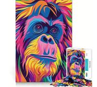 Rompecabezas Abstracto Plano de orangután de 1000 Piezas para Adolescentes Rompecabezas con Efecto Lifting y luz Relajante Imagen para armar (50x75cm)