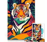 Rompecabezas Abstracto Plano de Tigre para Adolescentes, 1000 Piezas, para desarrollar la Memoria, Tiempo Libre, Bordes limpios, un Regalo Encantador 50x75cm