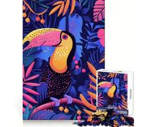 Rompecabezas Abstracto Plano de tucán de 1000 Piezas para Adultos Mejora la Memoria, relaja la Mente, Bordes precisos, Lista de Deseos de Papá Noel 38x26cm