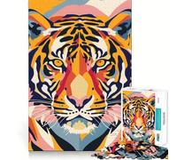 Rompecabezas Abstracto Plano Tiger Pop de 1000 Piezas para Adolescentes Fortalece la Memoria Ligero y Tranquilo Borde de Calidad Regalo Ideal para Pedir un Deseo a Papá Noel 38x26cm
