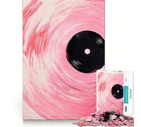 Rompecabezas Abstracto Rosa y Negro de 1000 Piezas para Adolescentes Que Mejora la Memoria Fácil de Usar Ideal para el Ocio Diseño de Pared con Corte Firme (50x75cm)