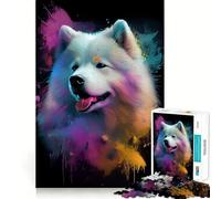 Rompecabezas Abstractos Coloridos de Samoyedo para Adolescentes, 1000 Piezas, Juguete para ejercitar el Cerebro, relajación Mental, Arte para armar, (38x52cm)