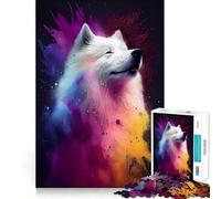 Rompecabezas Abstractos Coloridos de Samoyedo para Adultos, 1000 Piezas, Mejora la Memoria, relaja la Mente, Pieza de colección de Arte de Bordes Afilados (38x52cm)