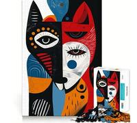 Rompecabezas Abstractos de Animales adorables para Adultos,1000 Piezas,Juego para estimular la Mente,tamaño Uniforme,Piezas precisas,Ideal para Viajar, ejercitar la Mente (38x26cm)