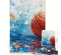 Rompecabezas Abstractos de Baloncesto para Adolescentes, 1000 Piezas, para memorizar, entretenerse, Bordes limpios, Regalo de Invierno (38x52cm)