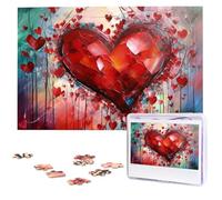 Rompecabezas abstractos de corazón para adultos, 1000 piezas, rompecabezas de madera personalizado de fotos, rompecabezas desafiante, pintura artística, decoración del hogar, regalo de fiesta de