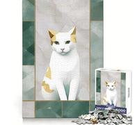 Rompecabezas Abstractos de Gatos con decoración Dorada para Adultos,1000 Piezas,para desarrollar la concentración,la Capacidad de concentración,la diversión sin estrés,el Encaje Navidad