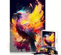 Rompecabezas Abstractos del Fénix Místico para Adolescentes, 1000 Piezas, fortalece la Memoria, Alivia la tensión, Borde Liso, Sorpresa navideña (38x26cm)