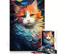 Rompecabezas Abstractos impresionistas de Gatos para Adultos, 1000 Piezas, Ejercicio Inteligente, relajación Informal, Bordes precisos, cálido (50x75cm)