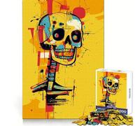 Rompecabezas Abstractos Originales de Calaveras para Adultos, 1000 Piezas, fortalecen la Memoria, vínculos Familiares, Bordes limpios, Regalo de cumpleaños (38x52cm)