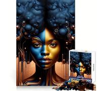 Rompecabezas Abstractos Vibrantes con Retratos para Adultos, 1000 Piezas, estratégicos, para Pensar, un pasatiempo Relajante, Ajuste preciso, Regalo navideño (50x75cm)