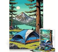 Rompecabezas Acampada Junto al Lago para Adolescentes,1000 Piezas,para desarrollar la Memoria,Relajarse y divertirse Bordes limpios Regalo de Temporada (38x26cm)