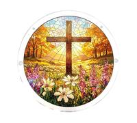 Rompecabezas acrílico para colgar en la ventana, mariposas en flor, panel atrapasueños, decoración para cumpleaños, mujeres, hombres, esposa, tía y mamá (amarillo B)