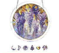 Rompecabezas acrílicos para colgar en la ventana, 83 piezas de 7.4/8.2 pulgadas, rompecabezas acrílicos, decoración de jardín para mujeres, hombres, mamá, regalo de cumpleaños, decoración del hogar