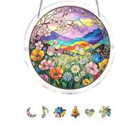 Rompecabezas acrílicos para colgar en la ventana, 83 piezas de rompecabezas acrílicos para decoración de jardín, atrapasueños para colgar ventanas, decoración del hogar y jardín, regalo de cumpleaños