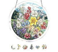 Rompecabezas acrílicos para colgar en la ventana, 83 piezas de rompecabezas acrílicos para decoración de jardín, atrapasueños para colgar ventanas, decoración del hogar y jardín, regalo de cumpleaños