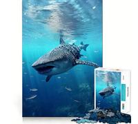 Rompecabezas acuático de tiburón Ballena 1000 Piezas Juego de concentración Mental diseño de Ajuste Huecos desafío Cerebral Interactivo para el hogar (38x52cm)
