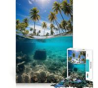 Rompecabezas acuático Playa Paraíso para Adolescentes, 1000 Piezas, para estimular la Memoria, Relajante y Divertido, para armar, (38x26cm)