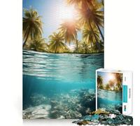 Rompecabezas acuático Playa Paraíso para Adolescentes, 1000 Piezas, para estimular la Memoria, Relajante y Divertido, para armar, (38x52cm)