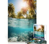 Rompecabezas acuático Playa Paraíso para Adolescentes, 1000 Piezas, para estimular la Memoria, Relajante y Divertido, para armar, (38x52cm)