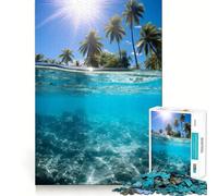 Rompecabezas acuático Playa Paraíso para Adultos, 1000 Piezas, Juguete Intelectual, diversión Tranquila, Corte preciso, Lista de Deseos de Papá Noel (50x75cm)