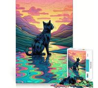 Rompecabezas acuáticos con Puesta de Sol para Adolescentes, 1000 Piezas, Pure Logic Toy, Quiet Calm Clean Cut, decoración de Pared 38x52cm