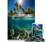 Rompecabezas acuáticos Paradise Beach para Adultos, 1000 Piezas, Juguete de lógica Resistente, Juego Relajante, Borde Transparente, Regalo artístico (38x26cm)