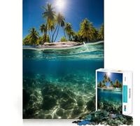 Rompecabezas acuáticos Paradise Beach para Adultos, 1000 Piezas, Juguete de lógica Resistente, Juego Relajante, Borde Transparente, Regalo artístico (38x26cm)