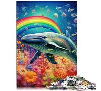Rompecabezas adulto 1000 piezas ballena azul colorido rompecabezas difícil 26x38cm adecuado para decoración de oficina para adolescente edad 14+