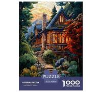 Rompecabezas Adultos Cabaña de montaña Puzzle Desafío De Entretenimiento Rompecabezas De Artee Alpino Vivienda Juego Familiar Puzzle 1000 Piezas para Adultos Y Niños 70x50cm/1000pcs