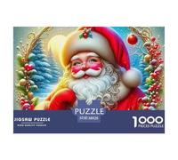 Rompecabezas Adultos Papá Noel 1000 Piezas - Papá Noel Guirnalda Navidad, Juego Difícil, Decoración Pared 38x26cm