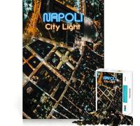 Rompecabezas aéreo de 1000 Piezas de Las Luces de la Ciudad de Nápoles para Adolescentes Juguete fácil de Usar y con Corte preciso Regalo increíble (50x75cm)