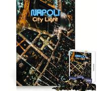 Rompecabezas aéreo de 1000 Piezas de Las Luces de la Ciudad de Nápoles para Adolescentes Juguete fácil de Usar y con Corte preciso Regalo increíble (50x75cm)