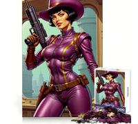 Rompecabezas Agente Espacial Vestido de Morado 1000 Piezas para Adolescentes Juguete de Habilidad Tiempo de Serenidad Corte Exacto Regalo Increíble (38x52cm)