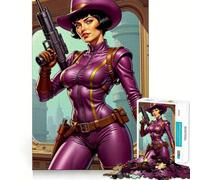Rompecabezas Agente Espacial Vestido de Morado 1000 Piezas para Adolescentes Juguete de Habilidad Tiempo de Serenidad Corte Exacto Regalo Increíble (38x52cm)