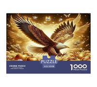 Rompecabezas Águila 1000 Piezas - Águila Manzanas Doradas Vivas Artísticas Majestuosas Regalo Hombres Mujeres 52x38cm