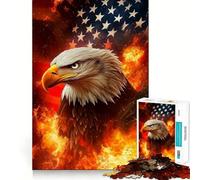 Rompecabezas Águila Americana en Llamas,1000 Piezas,estimulación cognitiva,Divertido,sin Rebabas,Piezas de Corte Limpio,Juguete de Entretenimiento para Interiores (50x75cm)