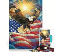 Rompecabezas Águila Americana en Vuelo para Adultos,1000 Piezas,Juego para Estimular la Mente,Piezas de Encaje, Actividad Relajante para Grupos en Interiores (38x26cm)