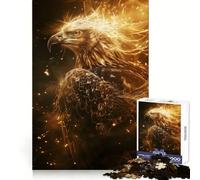 Rompecabezas Águila Dorada Radiante de 1000 Piezas para Adolescentes Juguete de lógica Mental Diseño Tranquilo y Firme Artículo de Santa Claus (38x26cm)