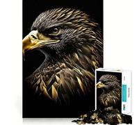 Rompecabezas Águila Dorada y Negra de 1000 Piezas para Adultos Juguete para ejercitar la Mente Momento de Paz Arte de Corte nítido Coleccionable 50x75cm