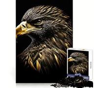 Rompecabezas Águila Dorada y Negra de 1000 Piezas para Adultos Rompecabezas de Memoria Disfrute del Montaje Lento de la Imagen Regalo Creativo 38x52cm