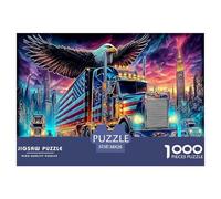 Rompecabezas Águila en Vuelo para Adultos y Mayores de 14 años: Águila sobre un camión Estadounidense, Divertido Regalo y Actividad para el hogar, 38 x 26 cm (1000 Piezas)