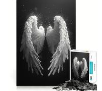 Rompecabezas Alas de Ángel Blancas 1000 Juego de Estimulación Mental Cierre Seguro Sin Piezas Sueltas Desafío Mental Interactivo para el Hogar (50x75cm)