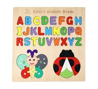 Rompecabezas alfabeto de madera, 3 estilos de rompecabezas alfabeto, pintura a base de agua, rompecabezas alfabeto para niños pequeños, rompecabezas colorido de aprendizaje de números, rompecabezas