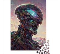 Rompecabezas alienígenas de 500 Piezas, Juego Educativo de Madera para Adultos (52 x 38 cm).