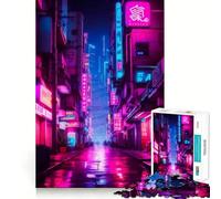 Rompecabezas Alley Purple de 1000 Piezas Diversión para ejercitar la Mente Piezas sin Rebabas y de Corte Limpio Actividad Absorbente para Noches tranquilas (38x52cm)