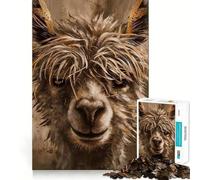 Rompecabezas Alpaca de 1000 Piezas para Adultos Piensa,Entrena,Juega Cierre Seguro,sin Piezas Sueltas aliviar el estrés (38x26cm)