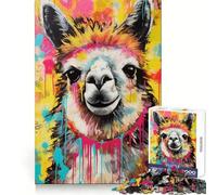 Rompecabezas Alpaca Pop Art para decoración del hogar 1000 Piezas para Adolescentes para desarrollar la Capacidad de razonamiento relajación y Bienestar Bordes definidos (38x26cm)